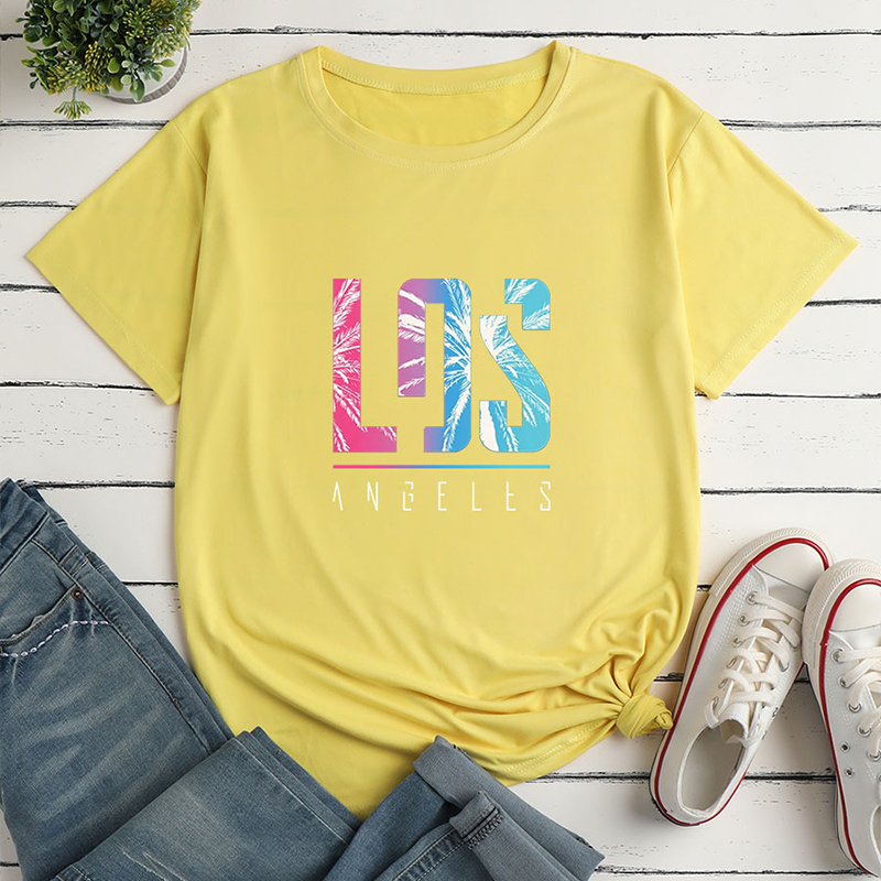 Colorful Letters Personality Print Short-Sleeved Loose T-Shirt NSYAY115553