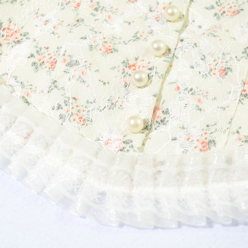 Retro Floral Printed Lace Slim Camisole NSYAY115425
