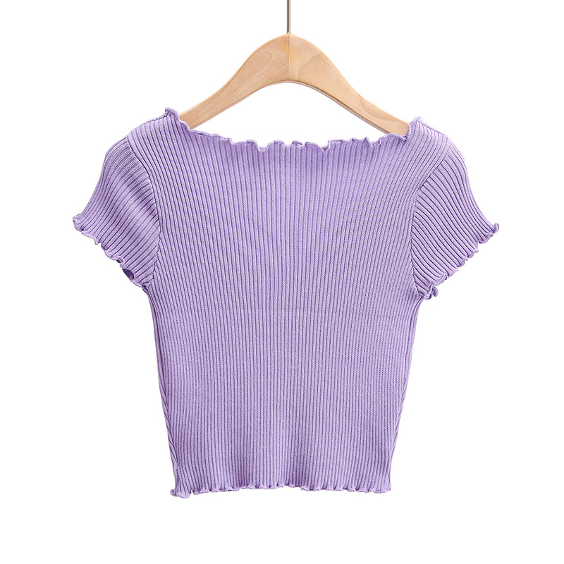 Tight Short Solid Color Knit Sweater NSYAY115338