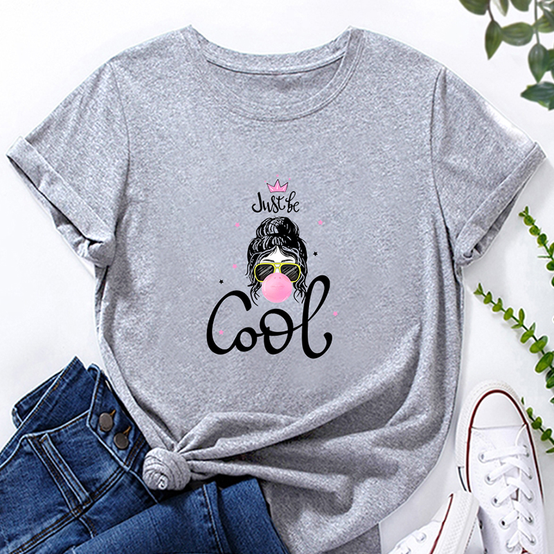 Girls Print Loose Short-Sleeved T-Shirt NSYAY115951