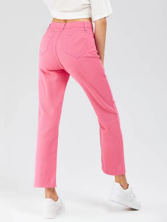 Solid Color Mid-Waist Jeans NSSYD116218