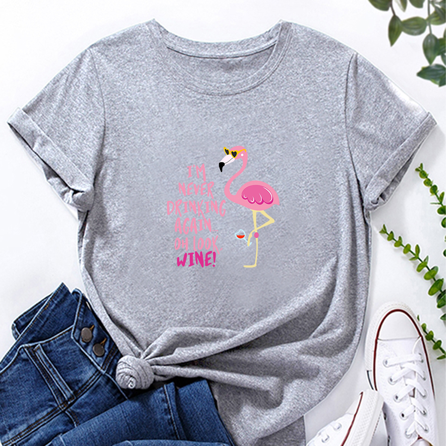 Letter Firebird Print Short Sleeve Loose T-Shirt NSYAY116370