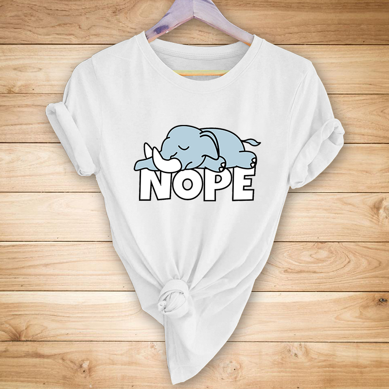Small elephant print short sleeve T-shirt NSYAY117214