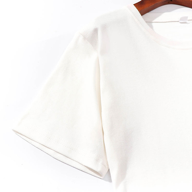 pattern printing short-sleeved slim round neck T-shirt NSYID122260