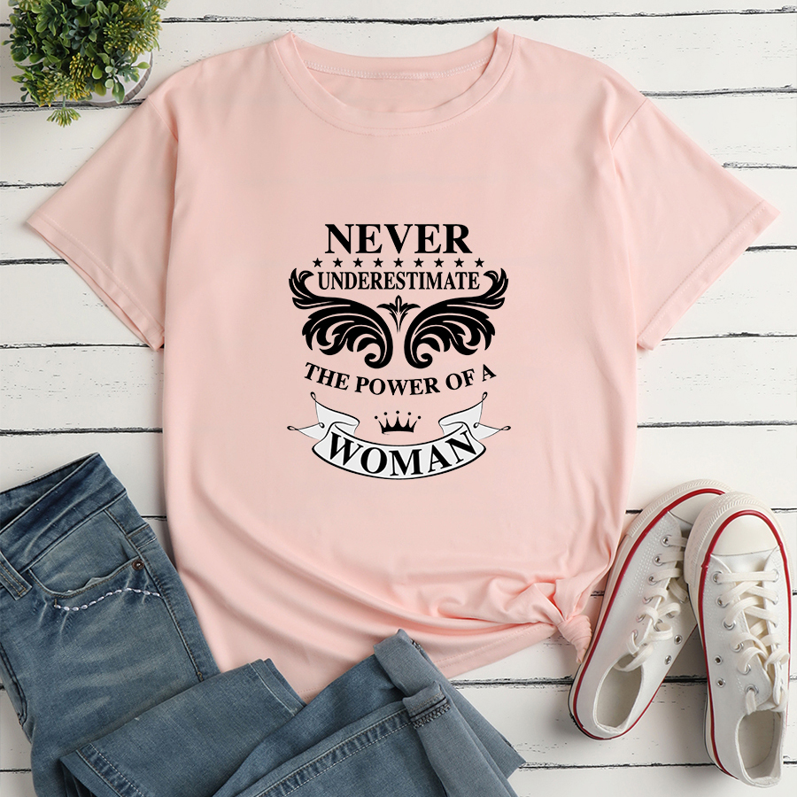 Personalized Letter Print Loose short sleeve T-Shirt NSYAY122735