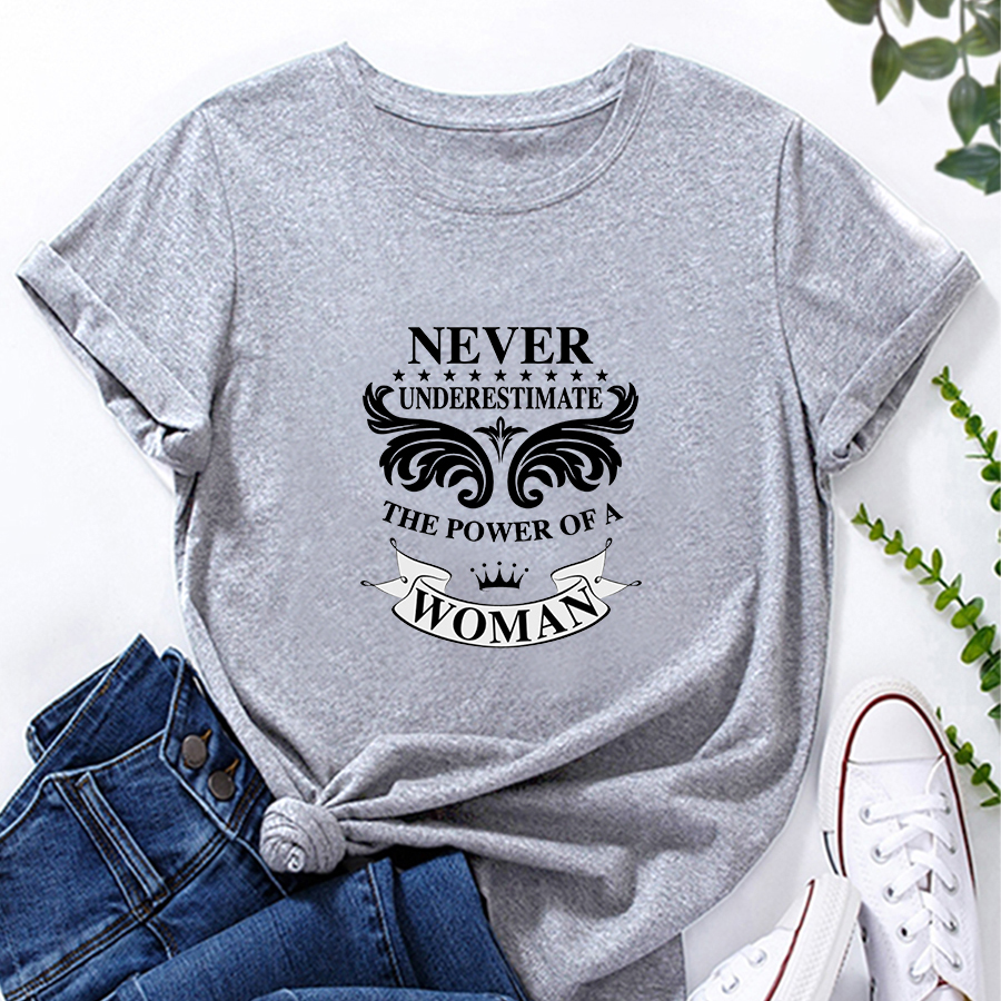 Personalized Letter Print Loose short sleeve T-Shirt NSYAY122735