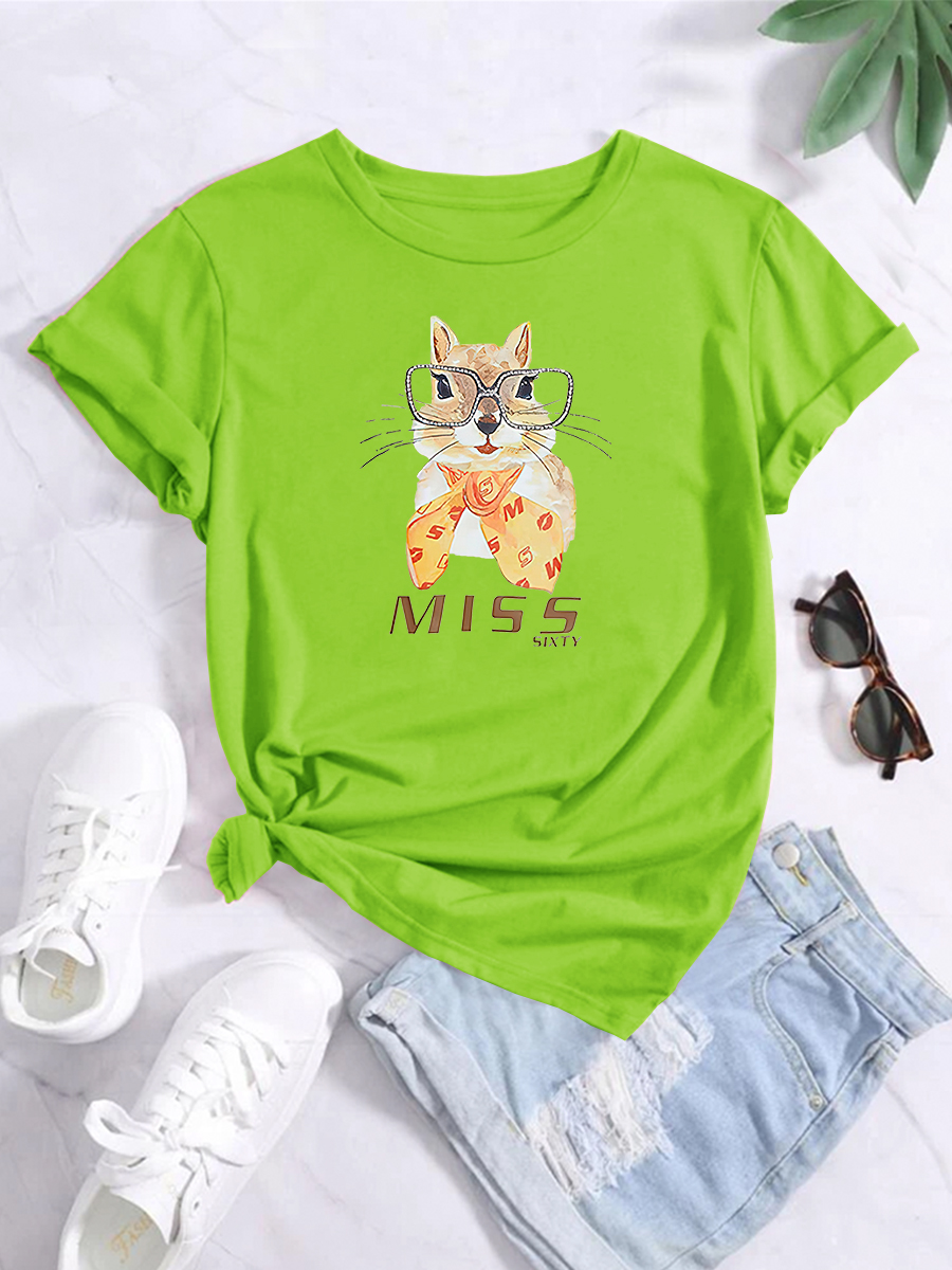 combed cotton cute hamster print short sleeve T-shirt NSSYD122716