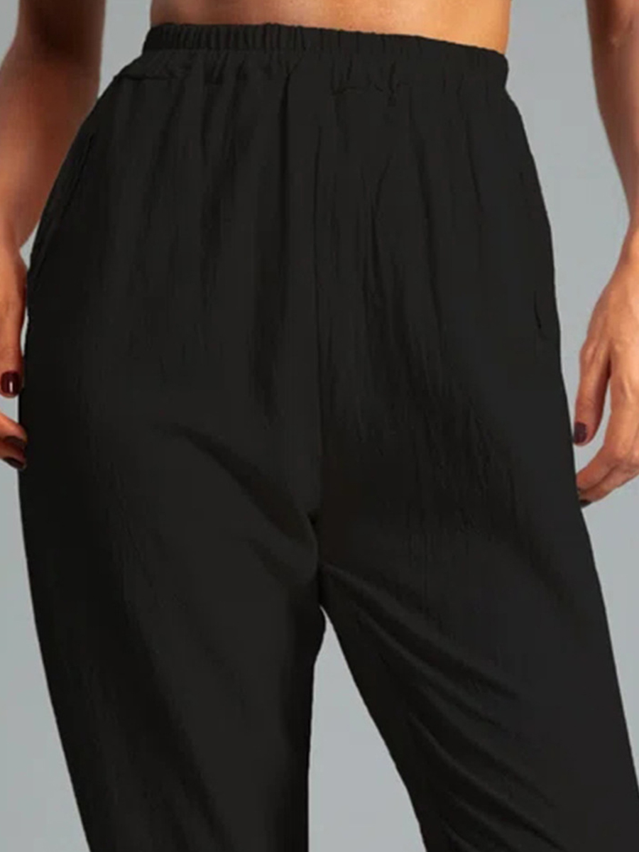 solid color tapered pocket capri pants NSSYD122286
