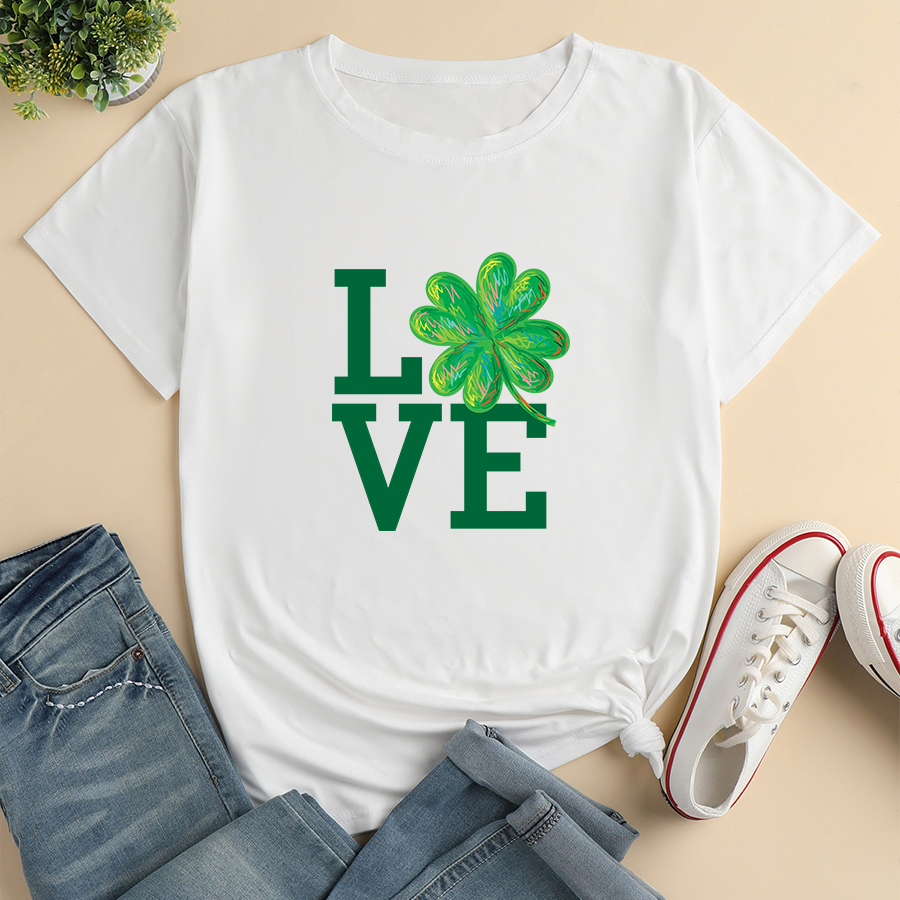 LOVE Letter Print short sleeve Loose T-Shirt NSYAY123103