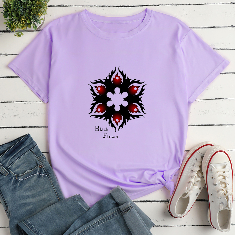 Floral Print Loose short sleeve T-Shirt NSYAY117623