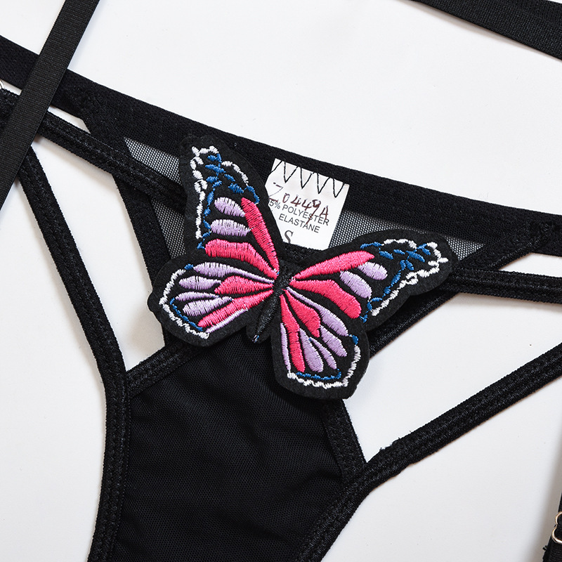 hollow butterfly high waist underwear two-piece set NSLTS126517
