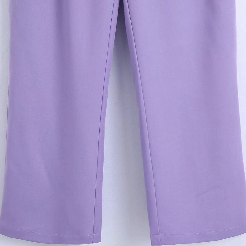high waist straight slim solid color suit trousers NSLAY126946
