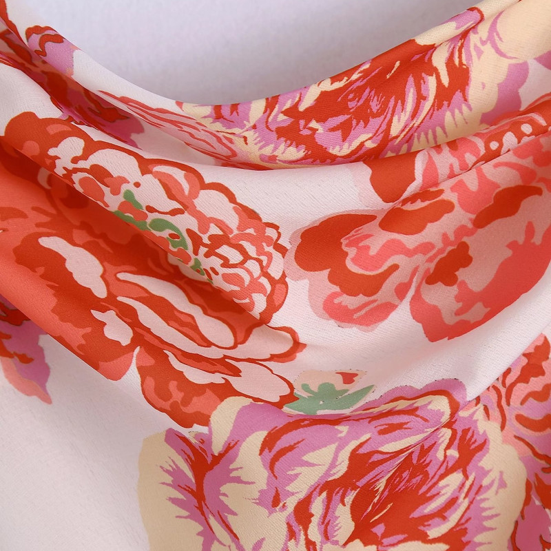 sling low-cut backless slim flower print dress NSLAY126944