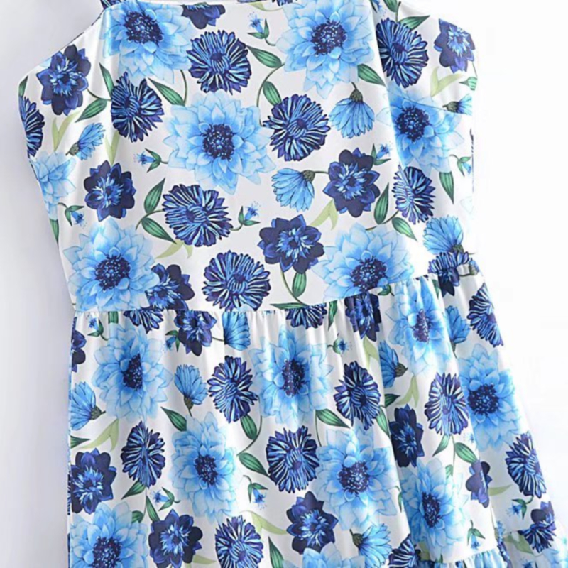 sling backless slim large swing floral print dress NSLAY127156