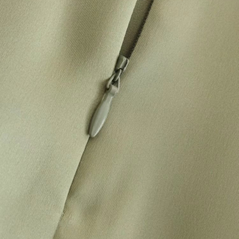 high waist lace-up slim solid color silk satin skirt NSLAY127292