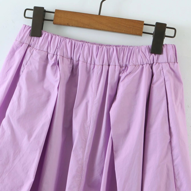 casual high waist loose solid color skirt NSLAY127688