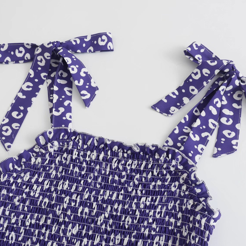 lace-up sling backless slim leopard print dress NSLAY128160