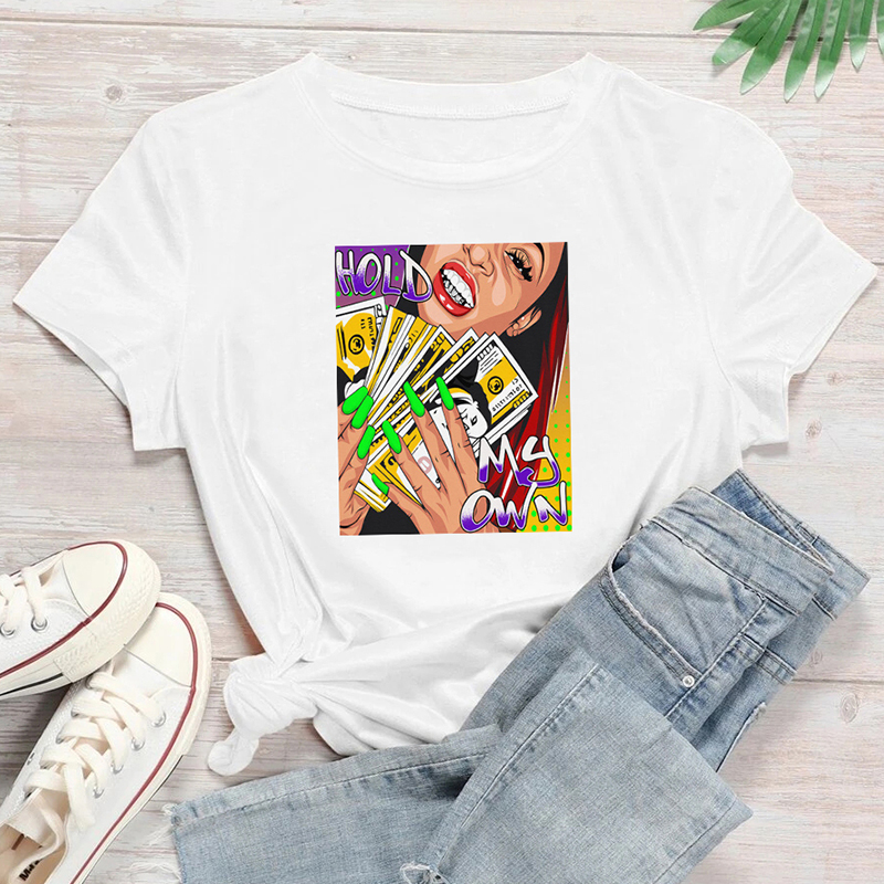 Fashion Print Loose short sleeve T-Shirt multicolors NSYAY129968