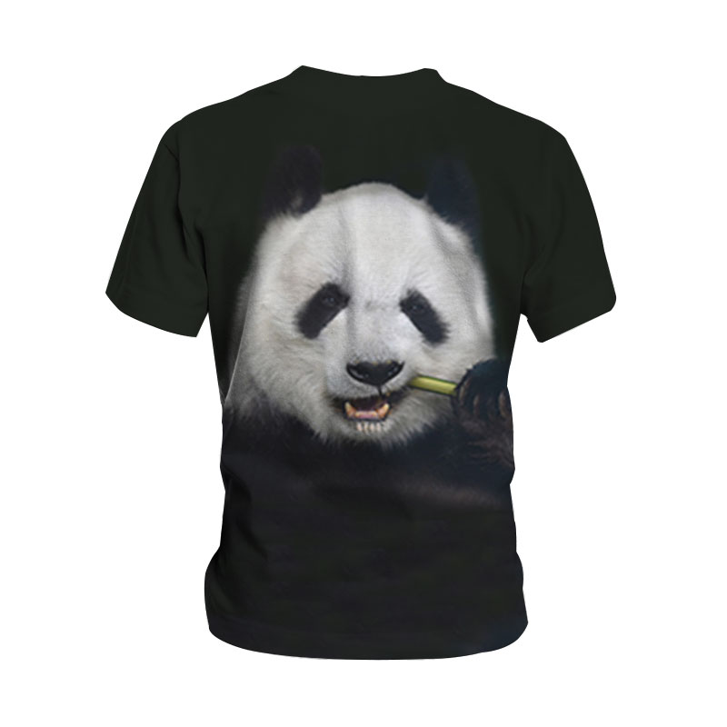 Camiseta holgada de manga corta con estampado de panda de talla grande NSLBT129238