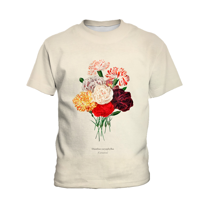 camiseta de manga corta con cuello redondo y estampado floral NSLBT129498