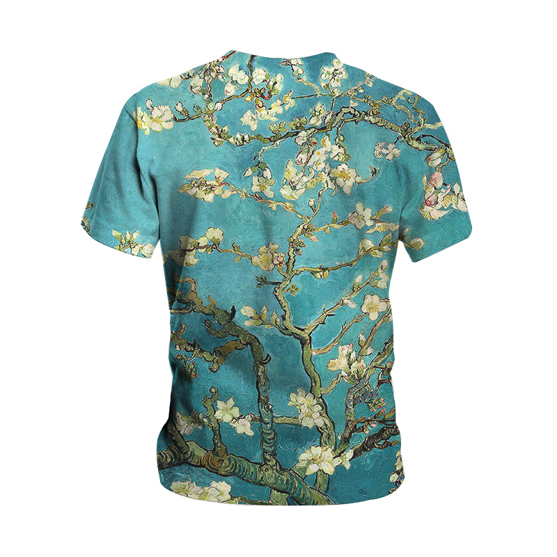 camiseta de manga corta con cuello redondo y estampado de flores de talla grande NSLBT129800
