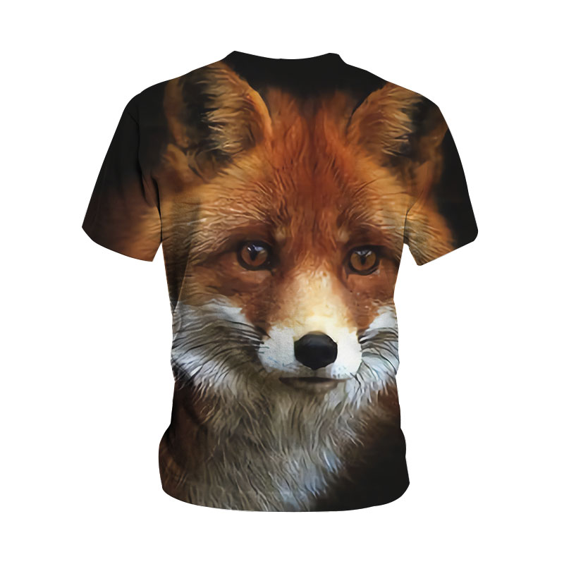 plus size fox Print Crew Neck short sleeve T-Shirt NSLBT129791