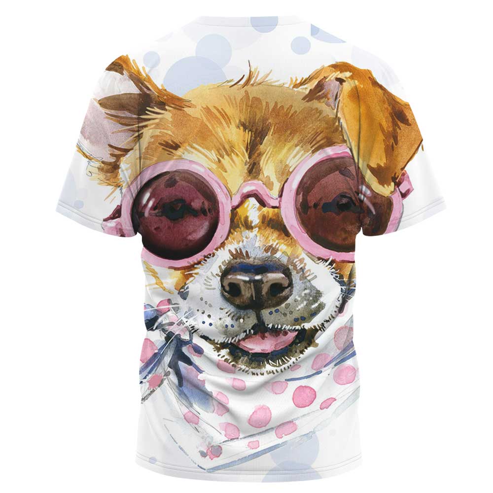 plus size dog printed short sleeve round neck T-shirt NSLBT131251