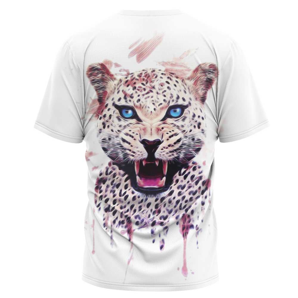 plus size leopards Print Crew Neck loose casual T-Shirt NSLBT131246