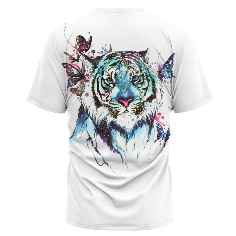 plus size tiger butterfly Print short sleeve Crew Neck T-Shirt NSLBT131237