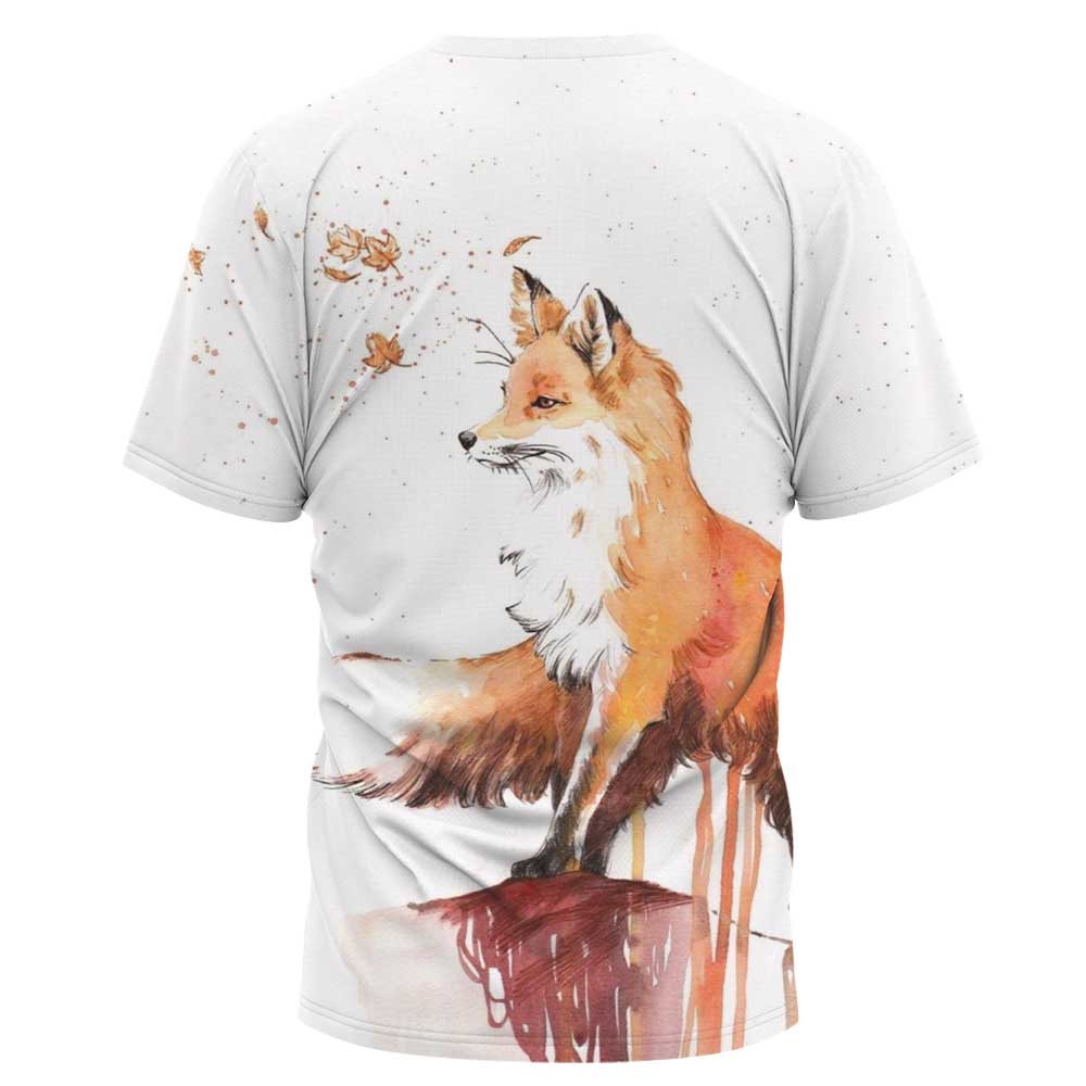 plus size fox Print Crew Neck short sleeve T-Shirt NSLBT131226