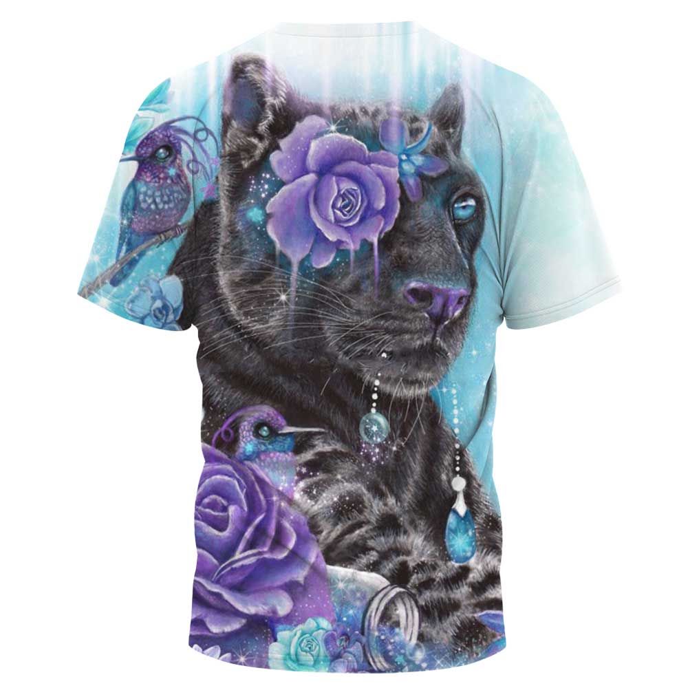 plus size Animal Print short sleeve Crew Neck T-Shirt NSLBT131219