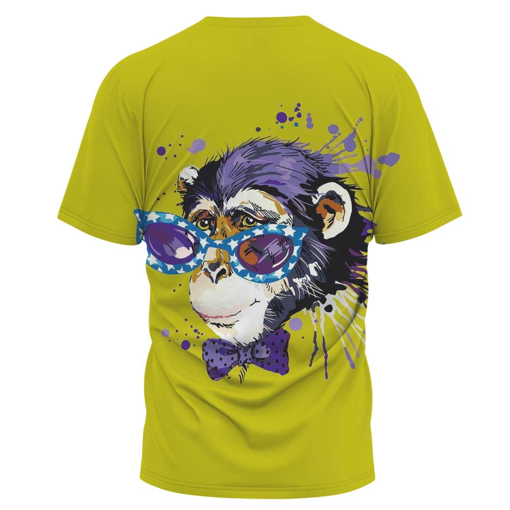 plus size monkey print Round Neck short sleeve T-Shirt NSLBT130613