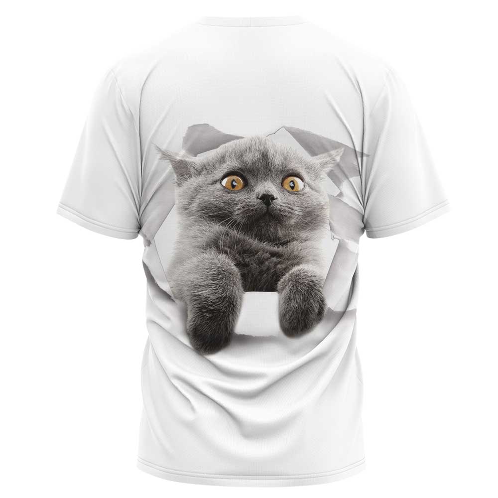 plus size cat Printed Round Neck casual T-Shirt NSLBT130607